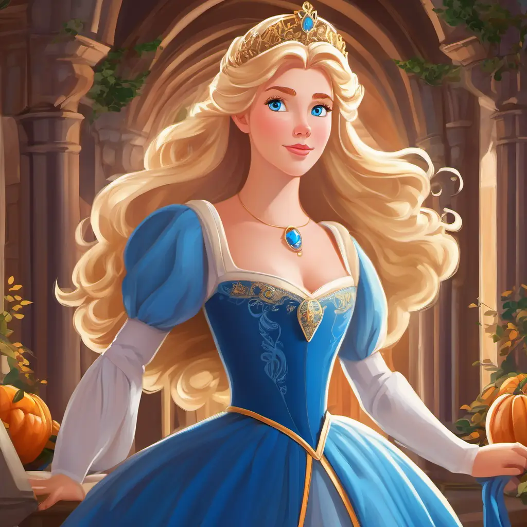 Page 4: Princess Princess Aurora: blonde hair, blue eyes, wearing a royal gown explores the Renaissance, meets famous artists, and creates her own masterpiece.