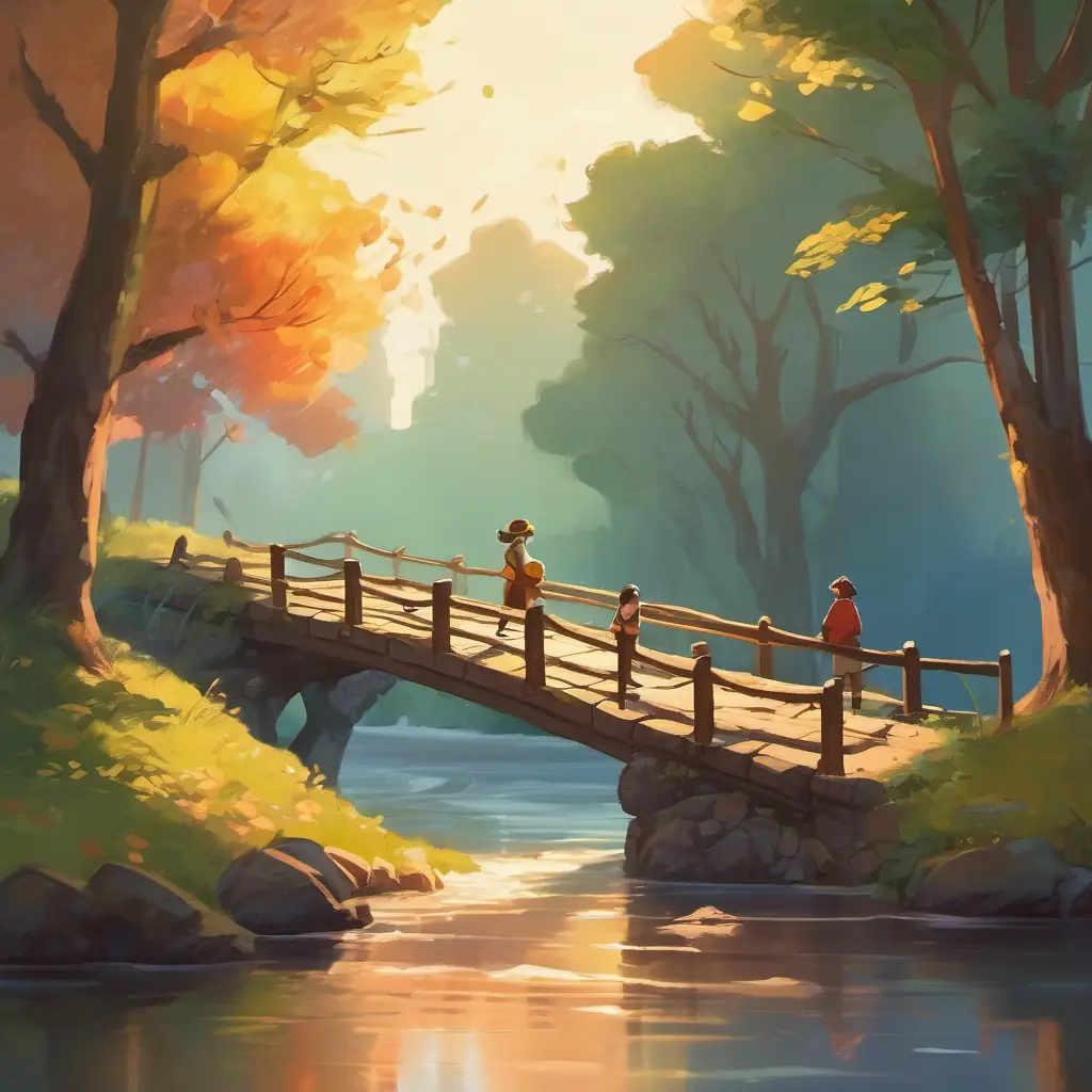 The friends encounter a broken bridge and must figure out how to cross it.
