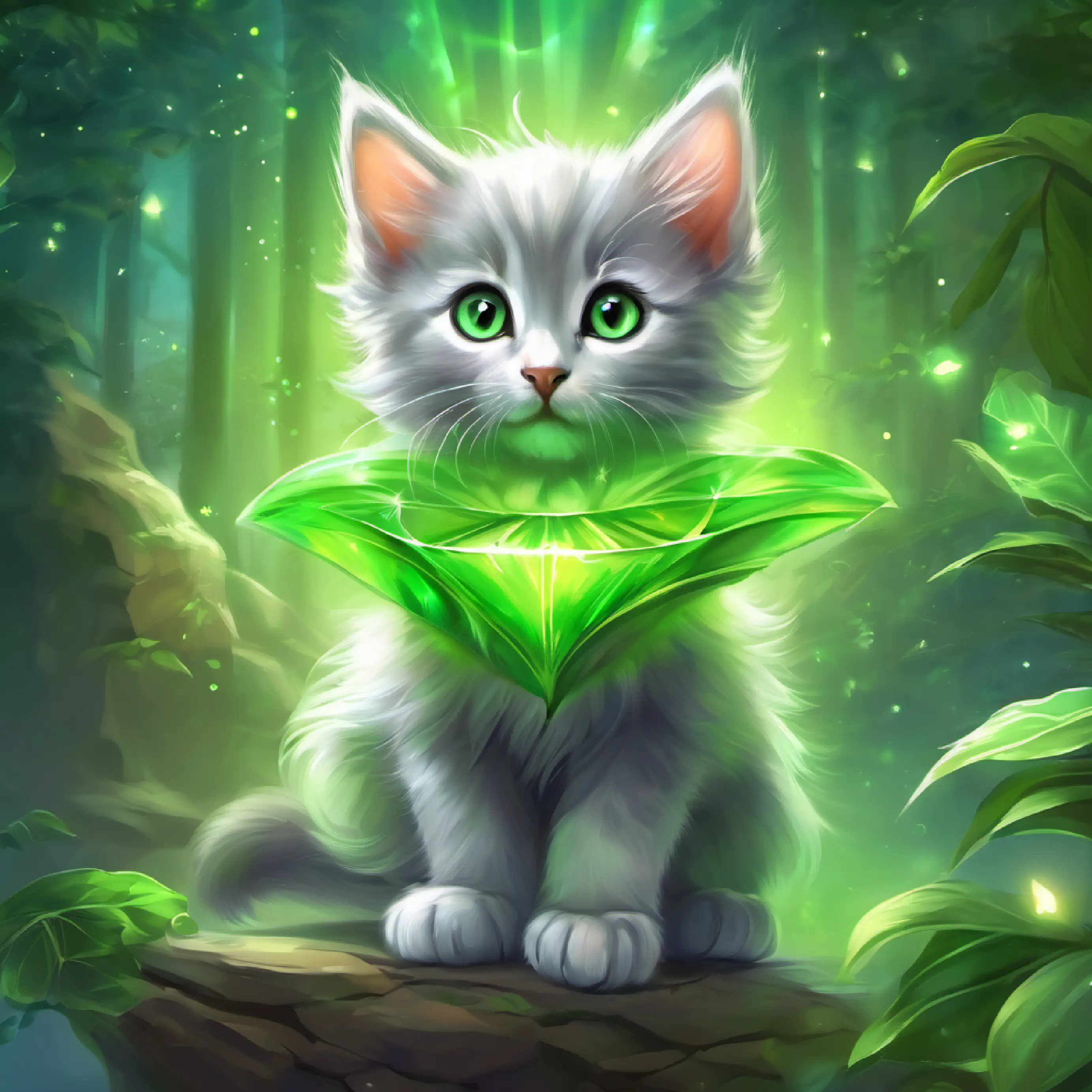 Introduction of the fifth pet, Fluffy gray kitten, bright green eyes the kitten, and her favorite activity.