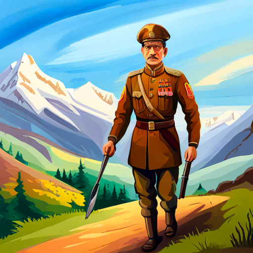 Military uniform, charismatic leader of Indian National Army in a military uniform, leading soldiers