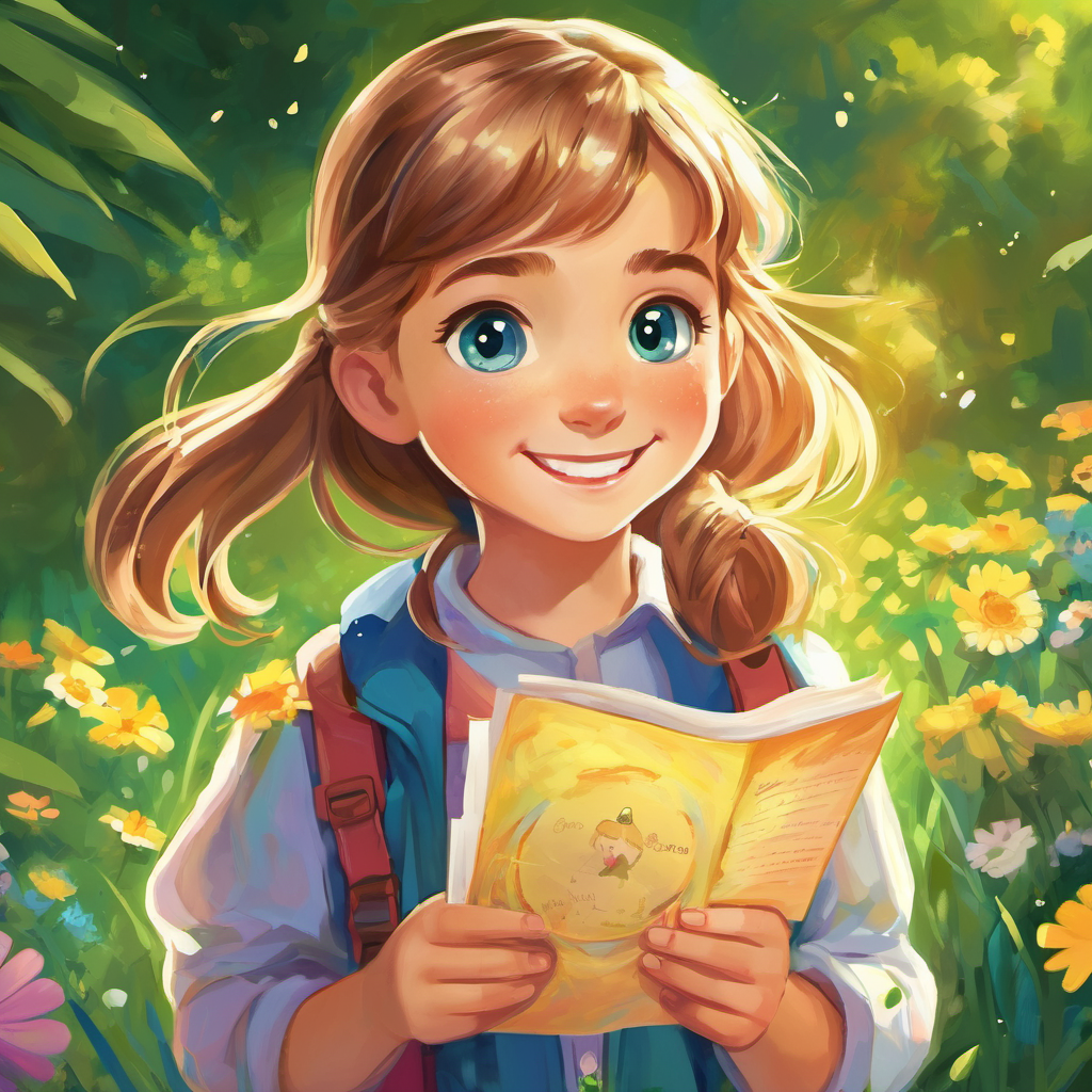 Zara is a young girl with brown hair, sparkling blue eyes, and a big smile is holding a letter in her hands, with tears of joy streaming down her face. Mia is a young girl with blonde hair, bright green eyes, and a hopeful smile's picture is beside her, showing a happy and healthy girl. Above them, a rainbow is shining, symbolizing hope, happiness, and the power of prayer.