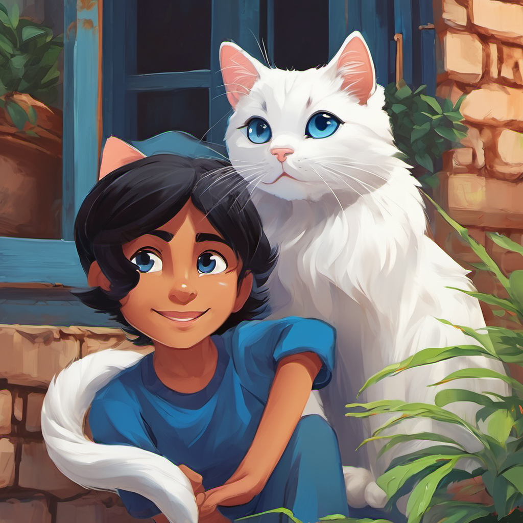Once upon a time in a small, picturesque town lived two best friends, Ruhani and Kallu. Ruhani was a handsome white cat with striking blue eyes, whereas Kallu was a playful and mischievous black cat that people often misunderstood because of his appearance. Despite their differences, Ruhani and Kallu shared an extraordinary bond. They had been inseparable since they were just little kittens exploring the world around them. Their friendship knew no bounds.