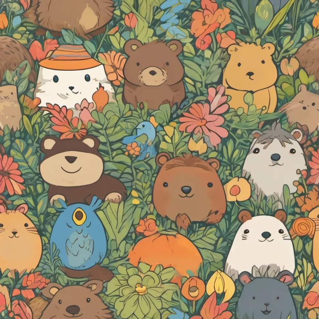 Five colorful and animated characters: a woodchuck, dove, bear, lily flower, and toad, each with distinct personalities