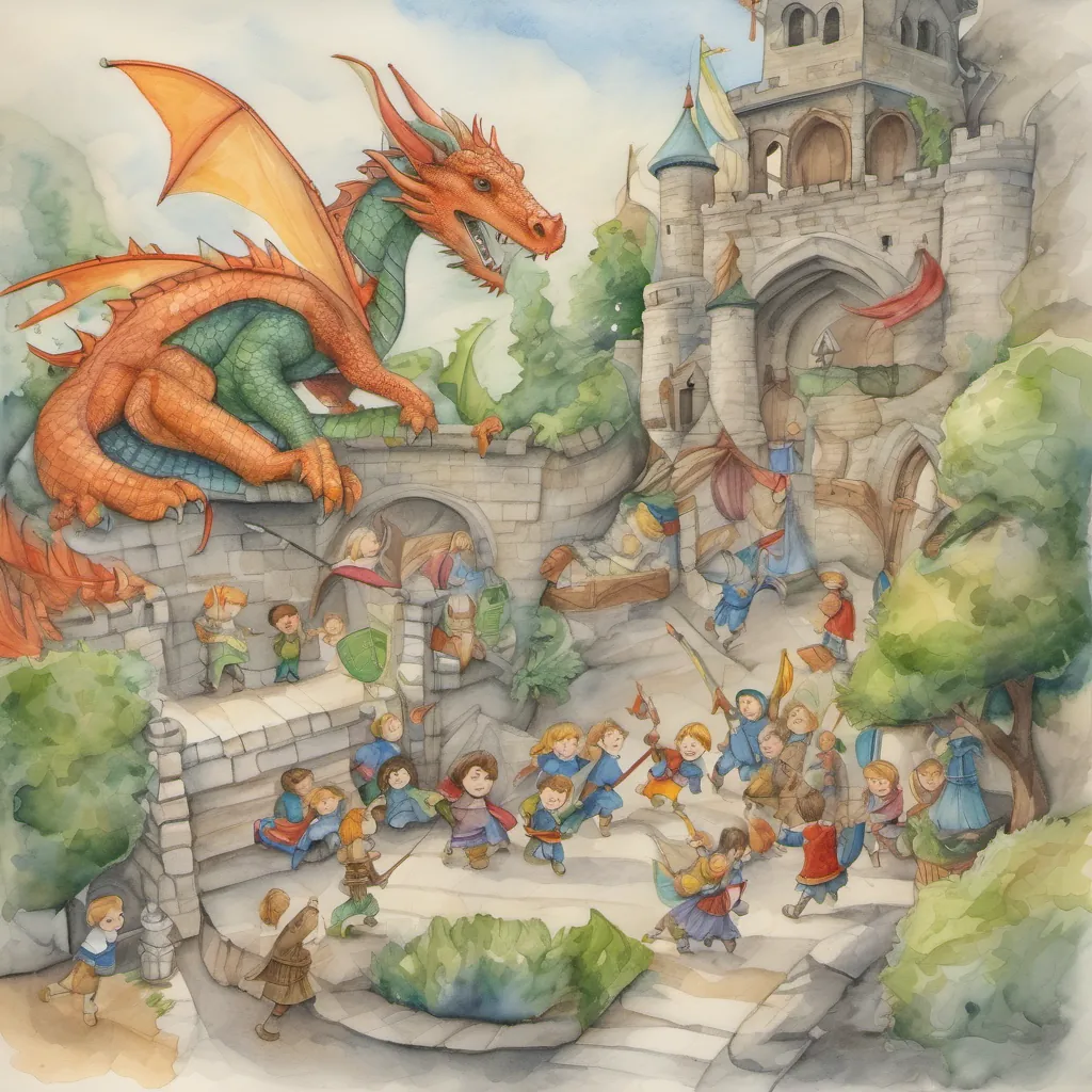 Children playing at recess, with dragons, knights, and imaginative fun.