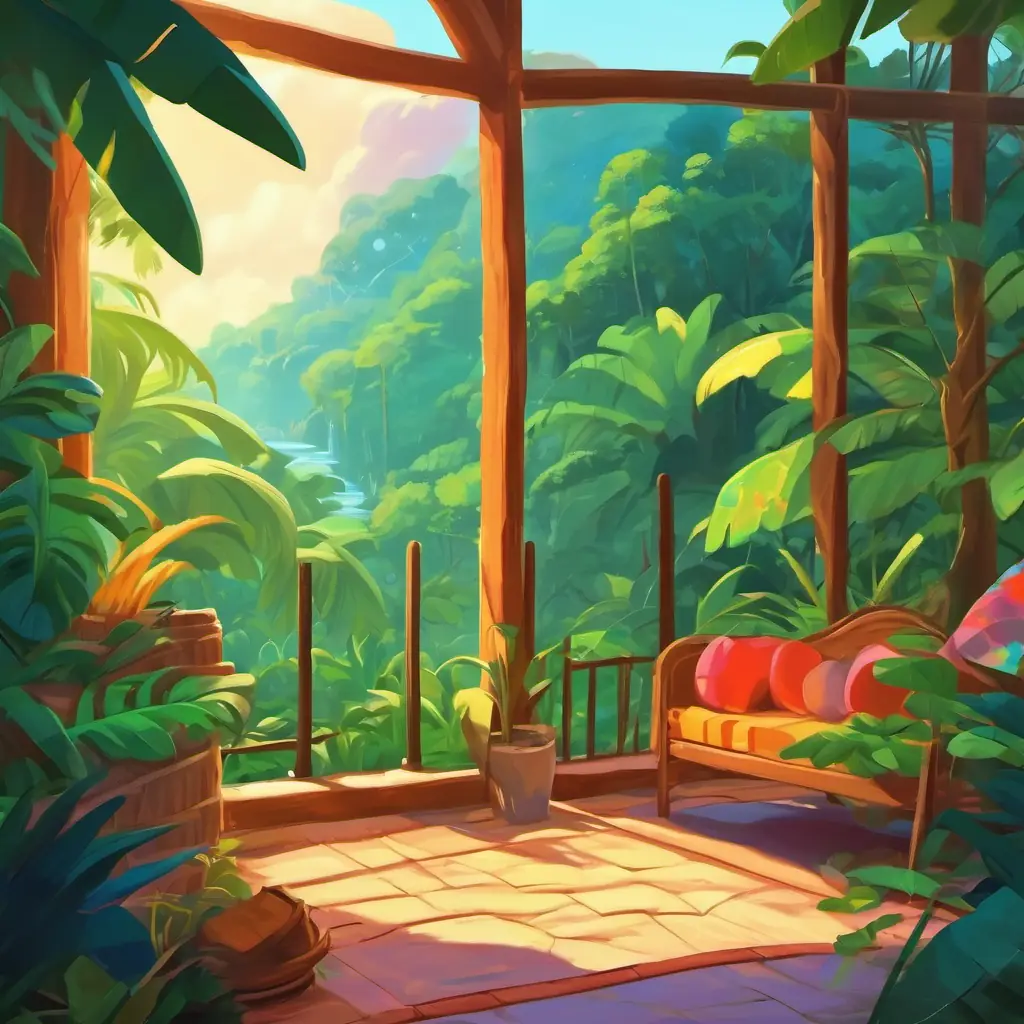 Waking up, ready for another adventure in the colorful jungle