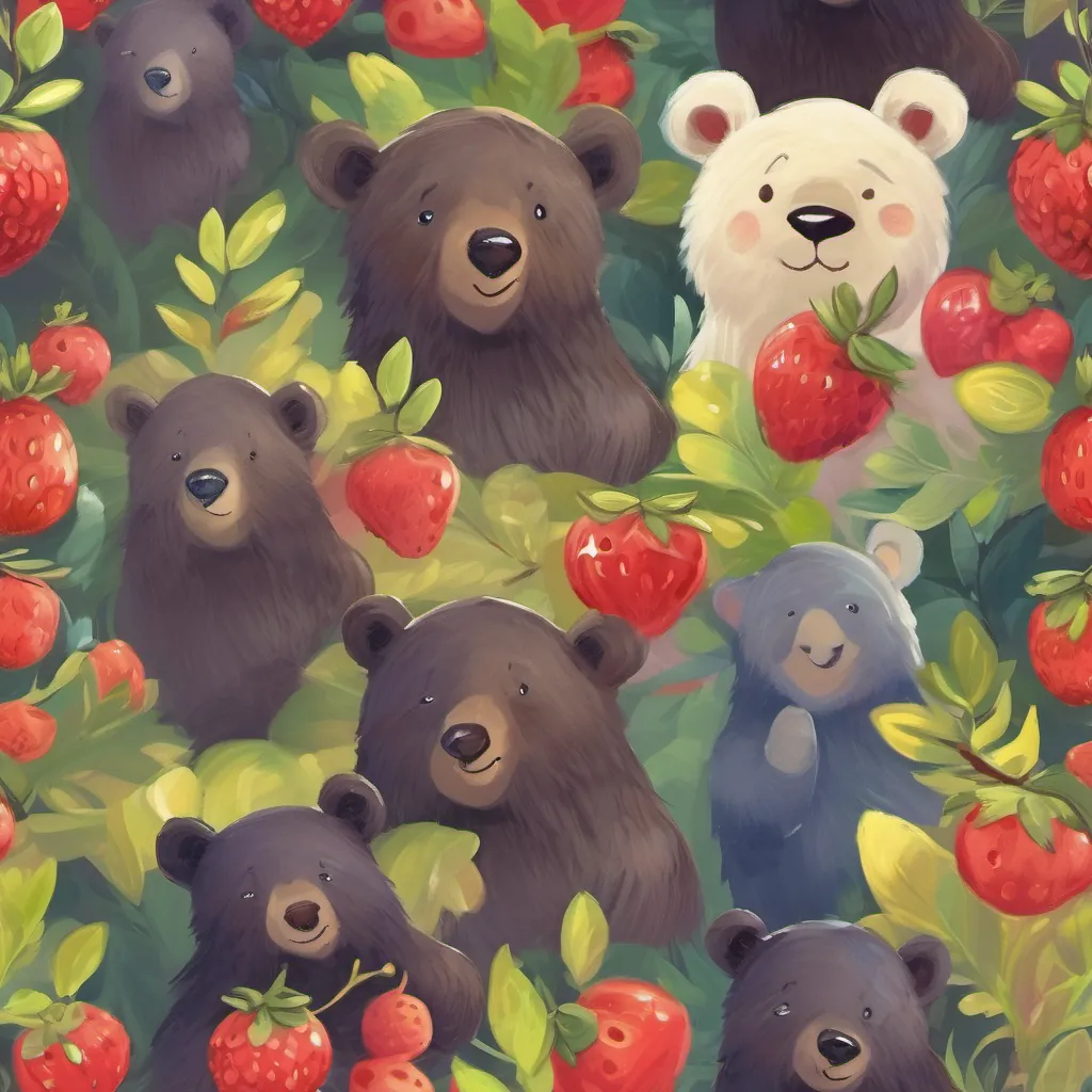 The bear winking, with a single red giggle berry in his paw, a reminder of his adventure