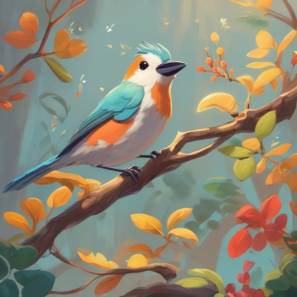 A small bird named A small, vibrant bird singing on a branch singing melodiously while other animals tap their feet.