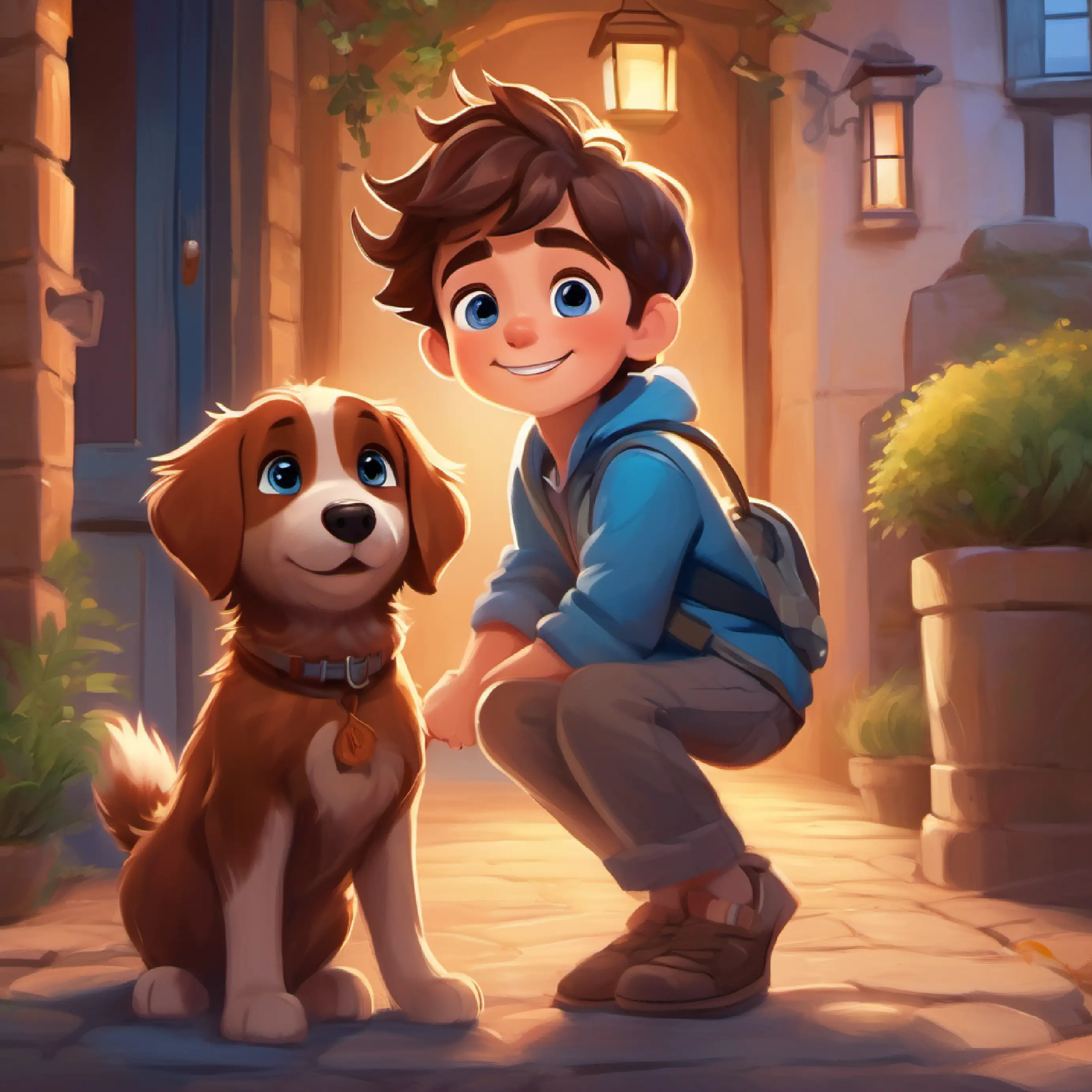 Brave boy, short brown hair, blue eyes, always smiling and Fluffy dog, big brown eyes, very loyal to Jack help a lost ghost kitty find her family.