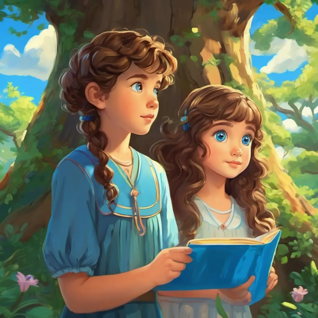 Tree explaining odd and even numbers to Lily is a young girl with curly brown hair and bright blue eyes