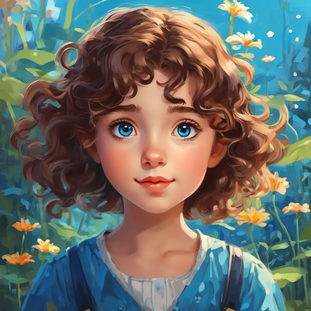 Lily is a young girl with curly brown hair and bright blue eyes understanding odd and even numbers
