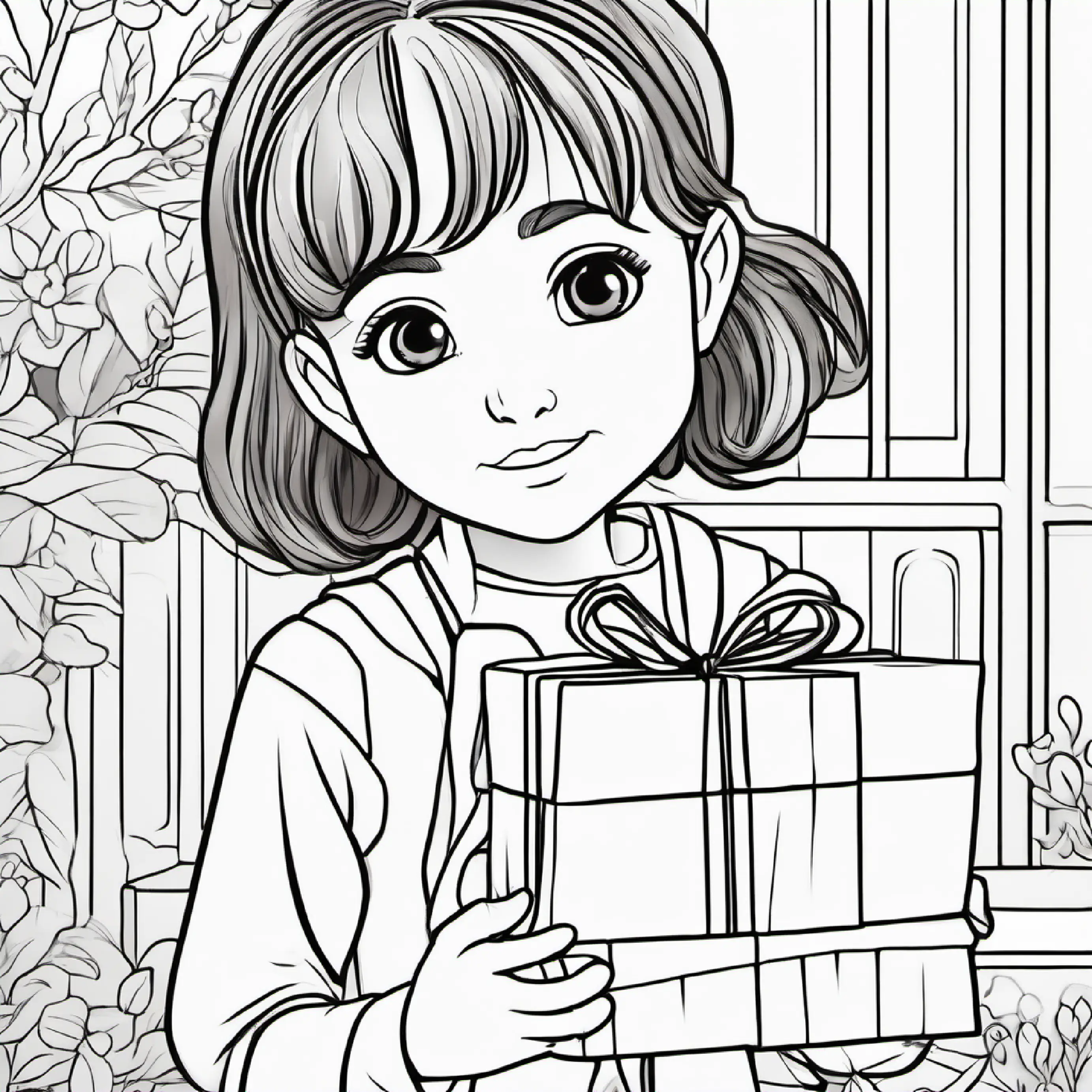 Young, caring girl with brown hair and hazel eyes's refuses gift, lesson on generosity.