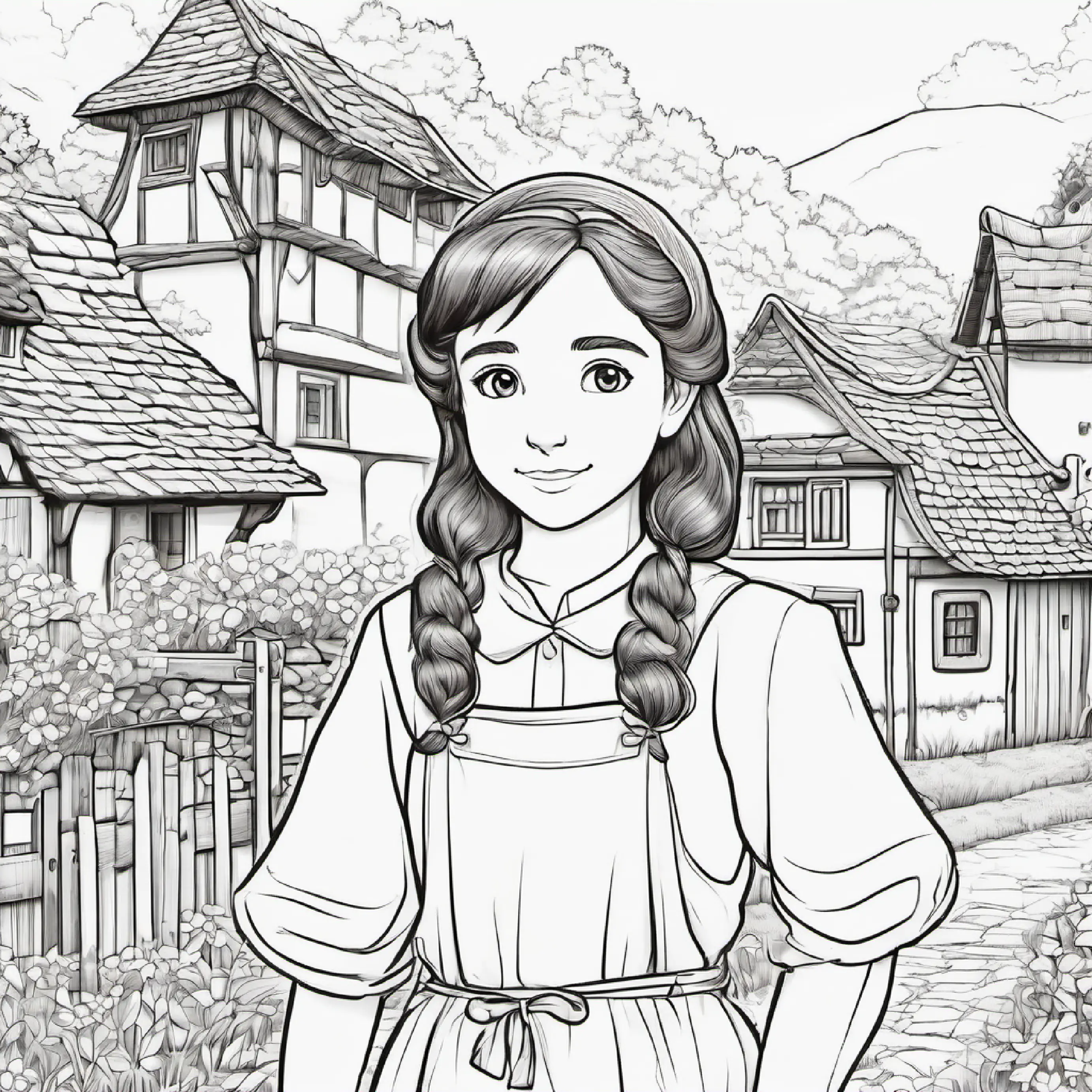 Introduction of Young, caring girl with brown hair and hazel eyes, set in a small village.