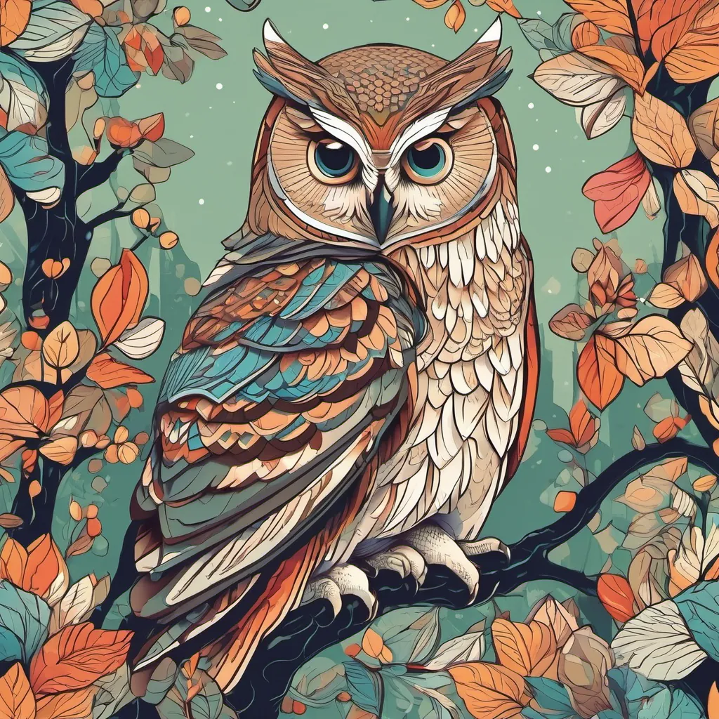 A wise, old owl hugging a small boy