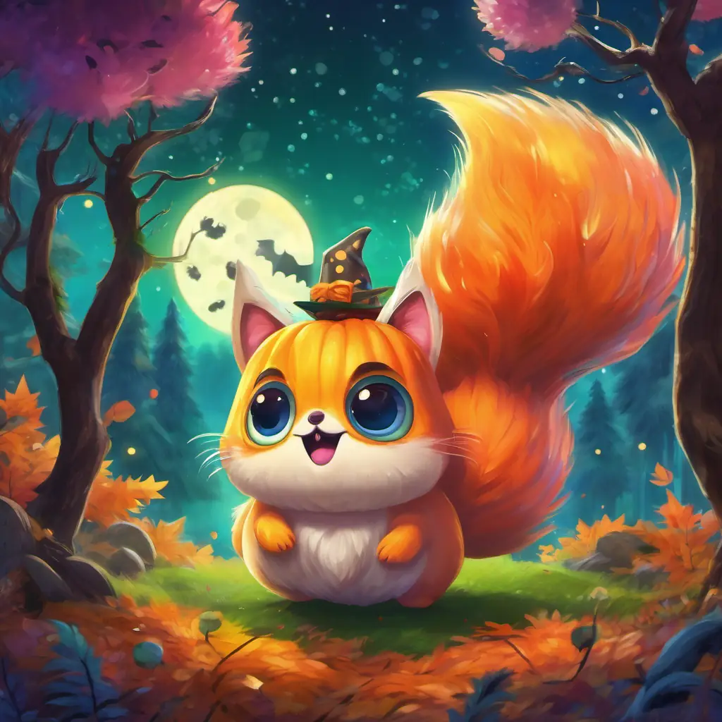 DDD is a small creature with big round eyes and a fluffy tail, 10 words max is a small creature with big round eyes and a fluffy tail. The forest is full of colorful trees and sparkling streams.