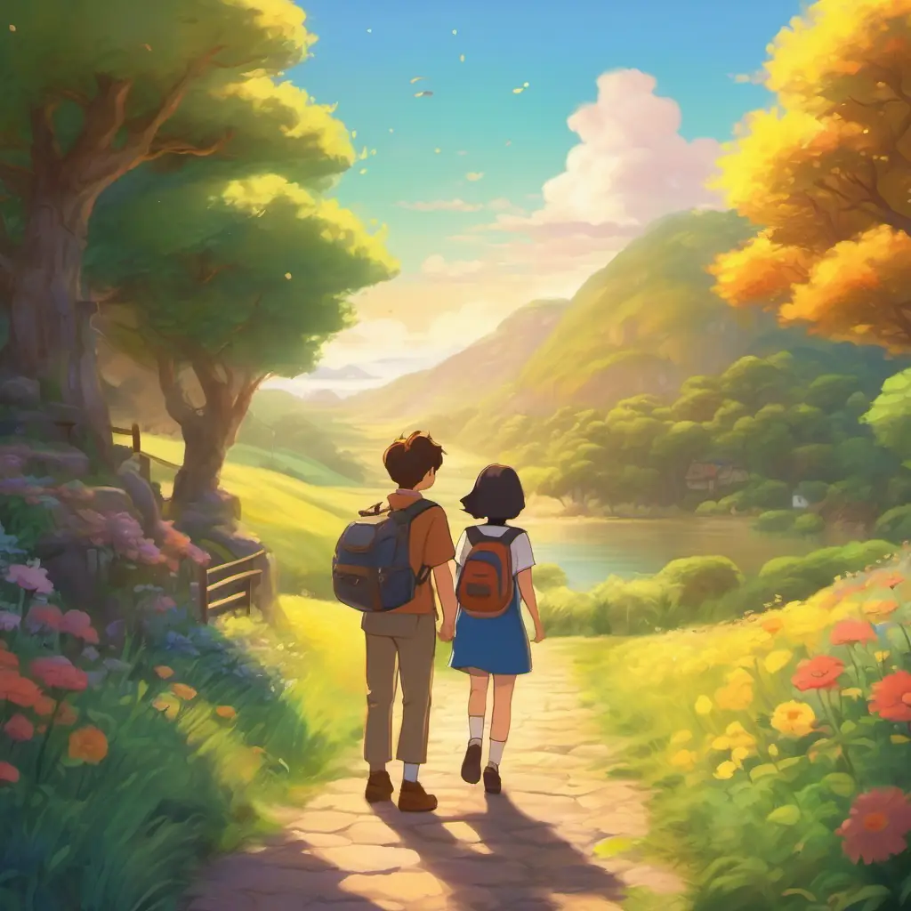 Saying goodbye, fun adventure, promising to return, magical friends, farewell