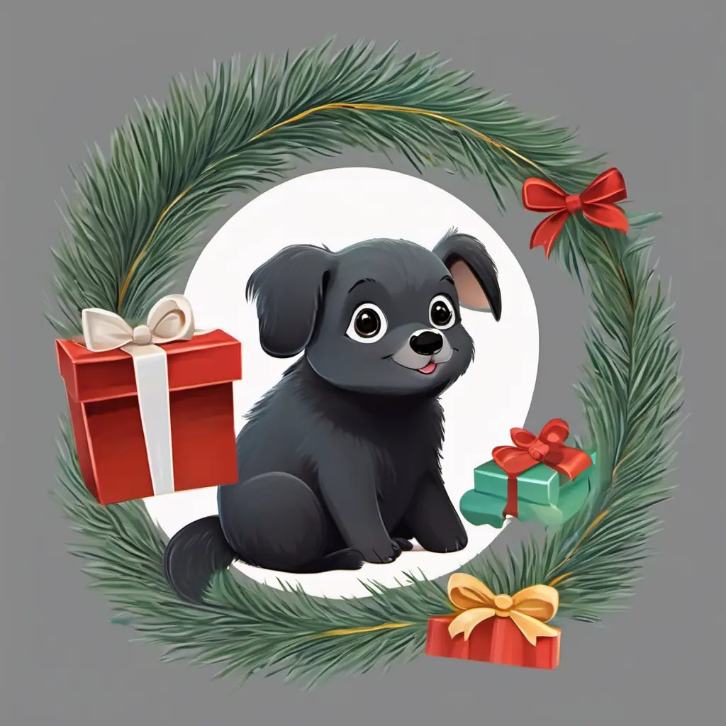 The mole has velvety dark grey fur and curious black eyes, expressing gratitude for the puppies' kindness.