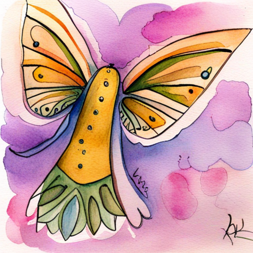 Sad creature transformed into a joyful creature with wings