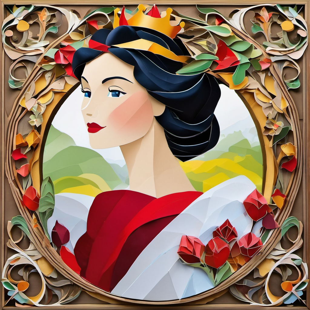 Once upon a time, in a land far away, there lived a beautiful princess named Snow White. She had skin as white as snow, lips as red as blood, and hair as black as ebony. Snow White had a stepmother who was the queen, but she was a wicked and jealous queen. The queen had a magical mirror, and she would ask it every morning who the fairest in the land was. The mirror would always reply, 'You are the fairest, my queen.' But one day, the mirror answered, 'Snow White is the fairest in the land.' The queen was furious and decided to get rid of Snow White.