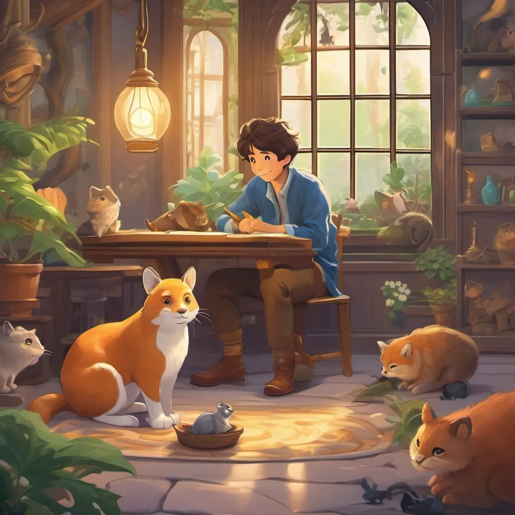 A thoughtful prince with a lightbulb moment, smiling with a plan to deal with the animals.