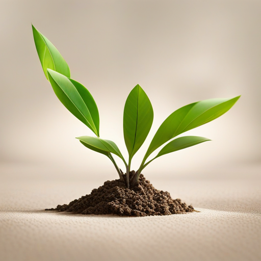 A small green sprout breaking through the soil