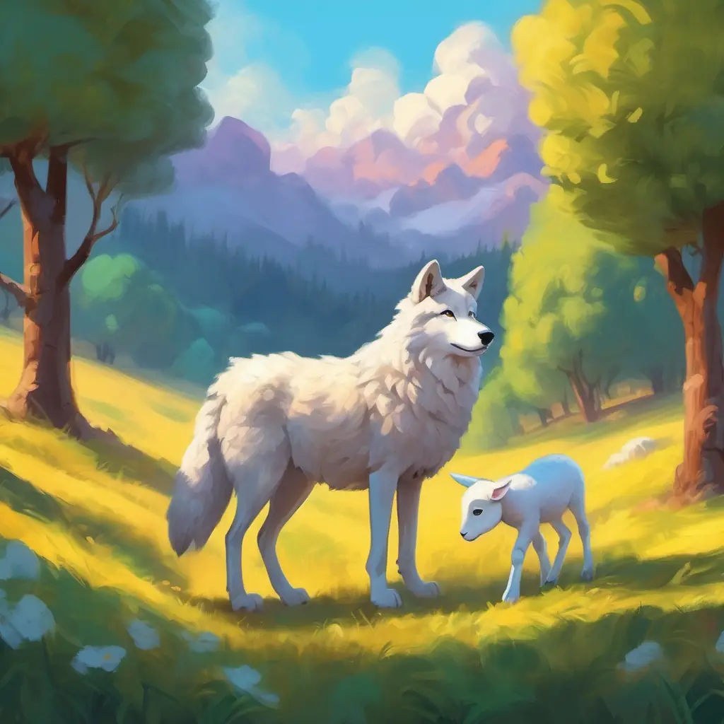 Wolf learns kindness, lamb enjoys caring friend