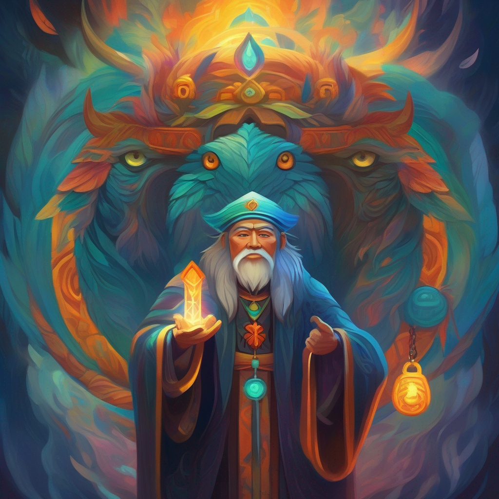 Wise elder spirit giving Brave, cunning, special power to see and communicate with spirits a powerful amulet