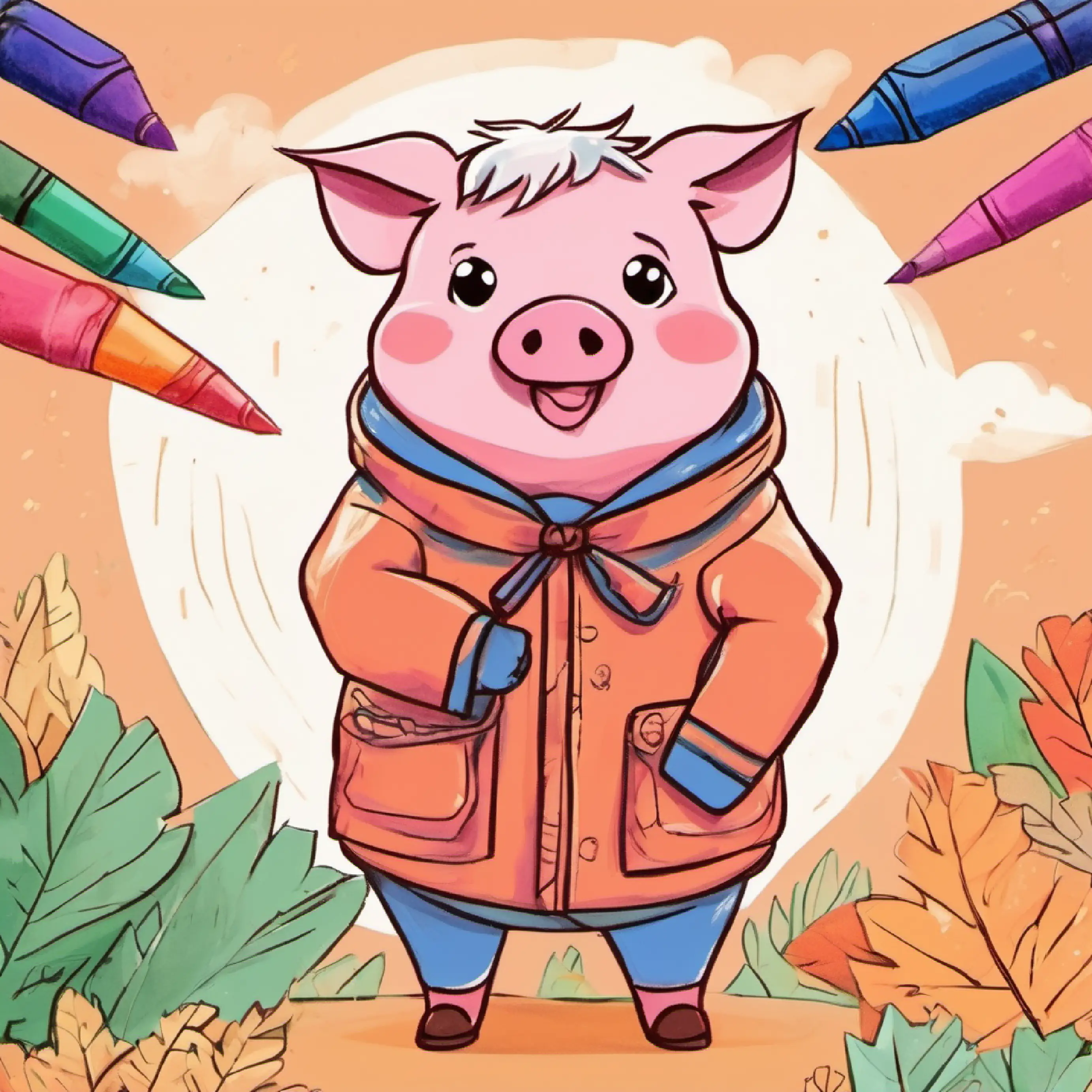 Piggy displaying her coat.