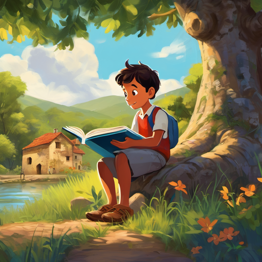 Once upon a time, in a small village called Villaletra, there lived a little boy named Paquito. Paquito was full of curiosity and adventure, but there was one thing that Paquito wanted more than anything – to be able to read. Every day, Paquito would see the older kids in the village sitting under the big oak tree, flipping through colorful books and giggling at the stories they read. Paquito longed to join them and go on magical journeys through the pages of those books.