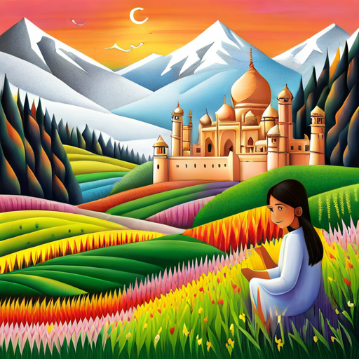 The kingdom of Yadav with green fields and colorful flowers.