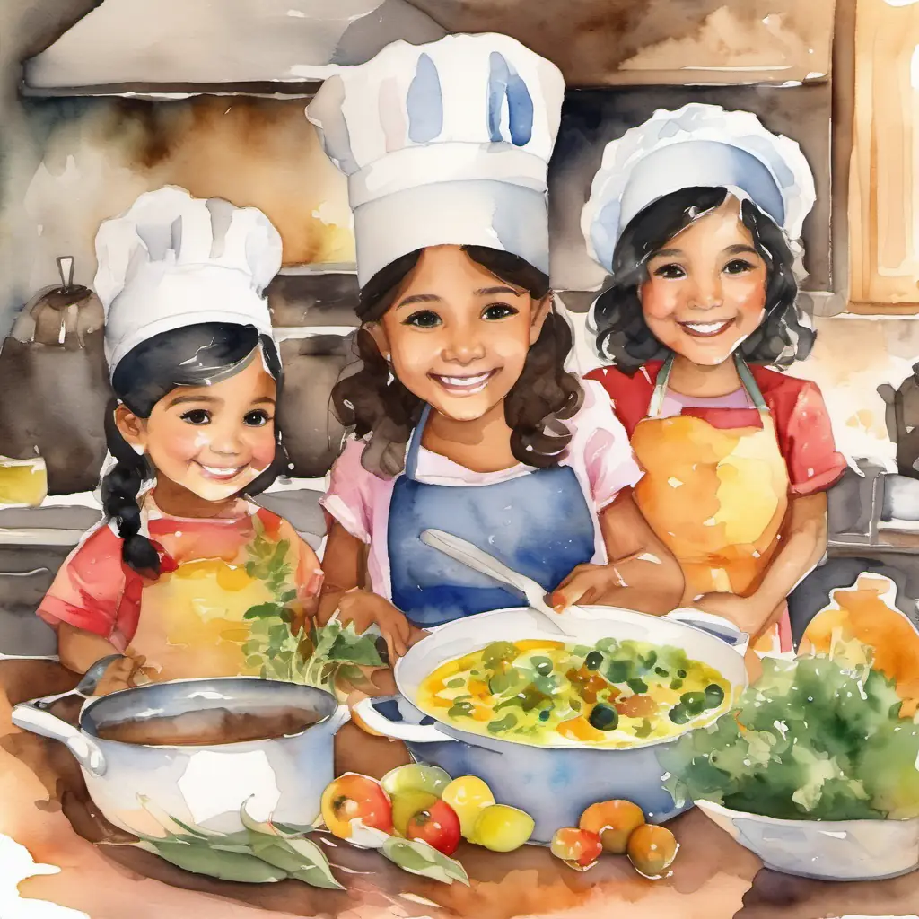 Final reflection, Warm brown eyes, olive skin, nurturing smile-Bright eyes, eager smile, growing confidence bond, lasting memories of cooking together.