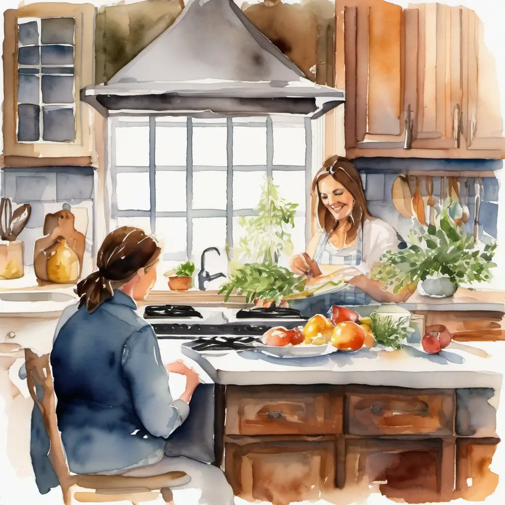 Closing scene, kitchen setting, emotional resonance of cooking with mom.