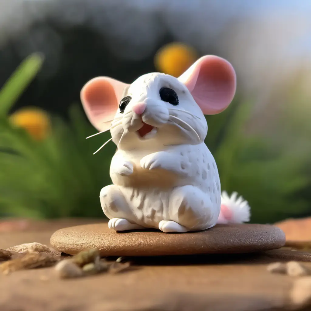A new day begins for Tiny hamster with fluffy fur, beady black eyes, curious to try again.