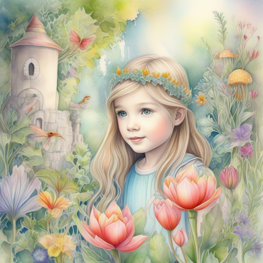 A young girl with a curious and kind heart. becoming the guardian of the magic garden.