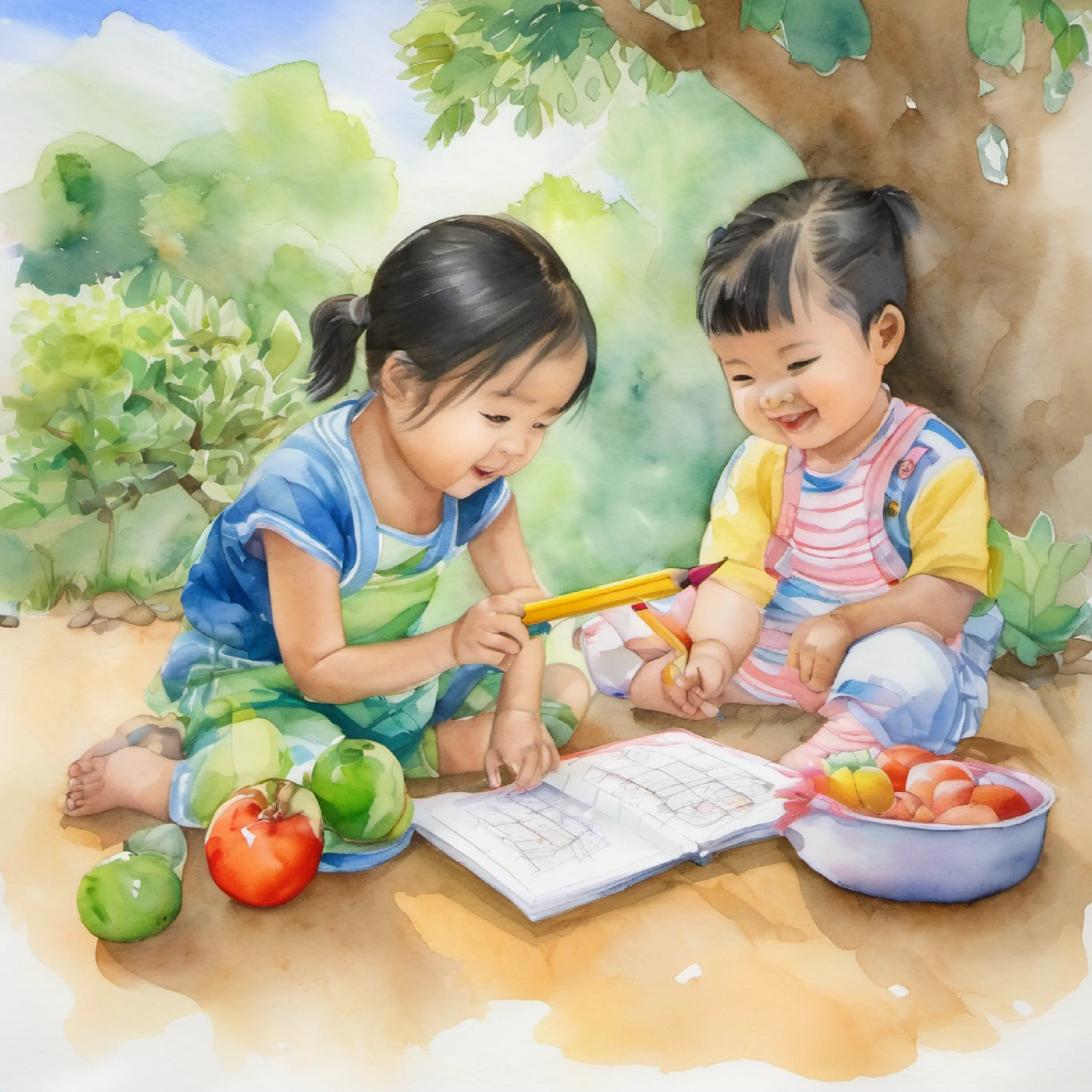Ploy Sai and Tupfu play and learn.