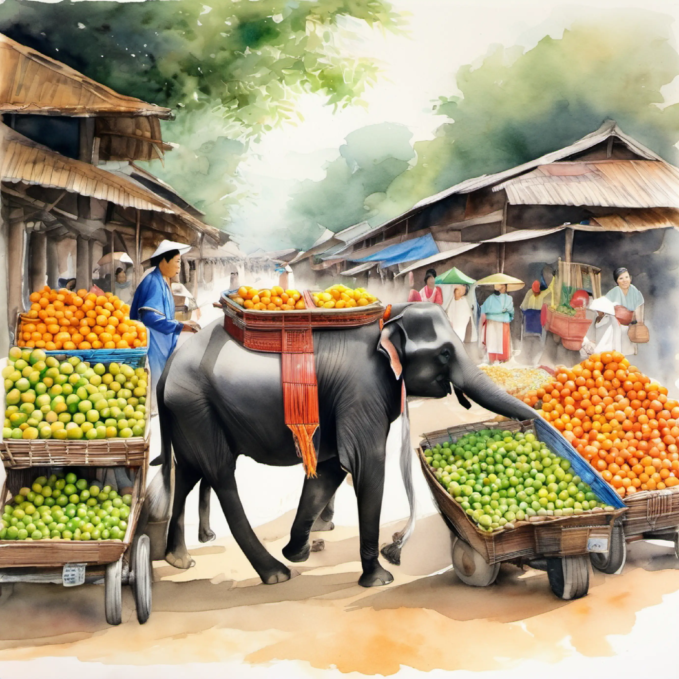 Tupfu follows Ploy Sai to the market.