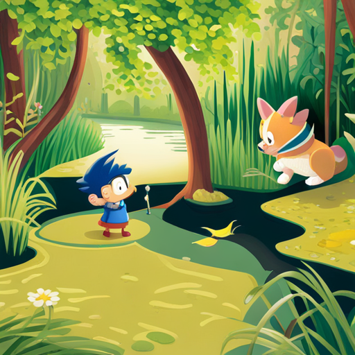 Larry and Spike finding the magical pond