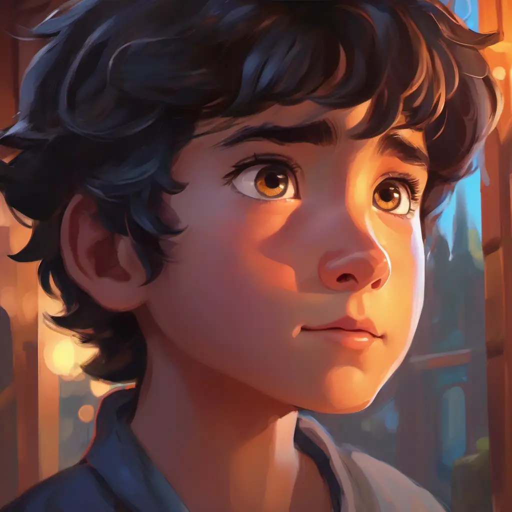 Introduction of Determined and teary-eyed, with tousled hair and worried eyes approaching Wise and kind, with dark hair and bright, curious eyes with tears