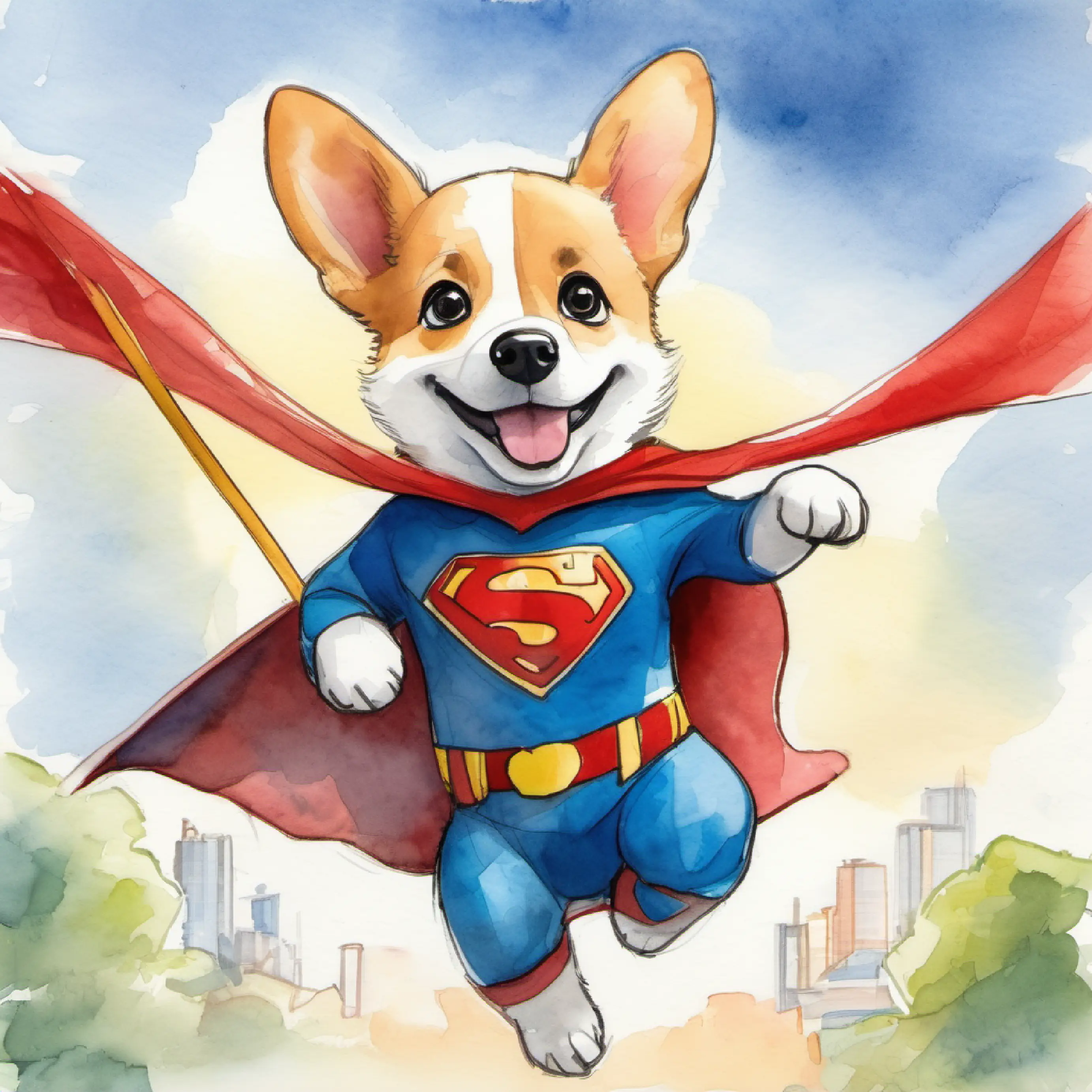 Theodore the corgi starts his day excited to meet Lukas.