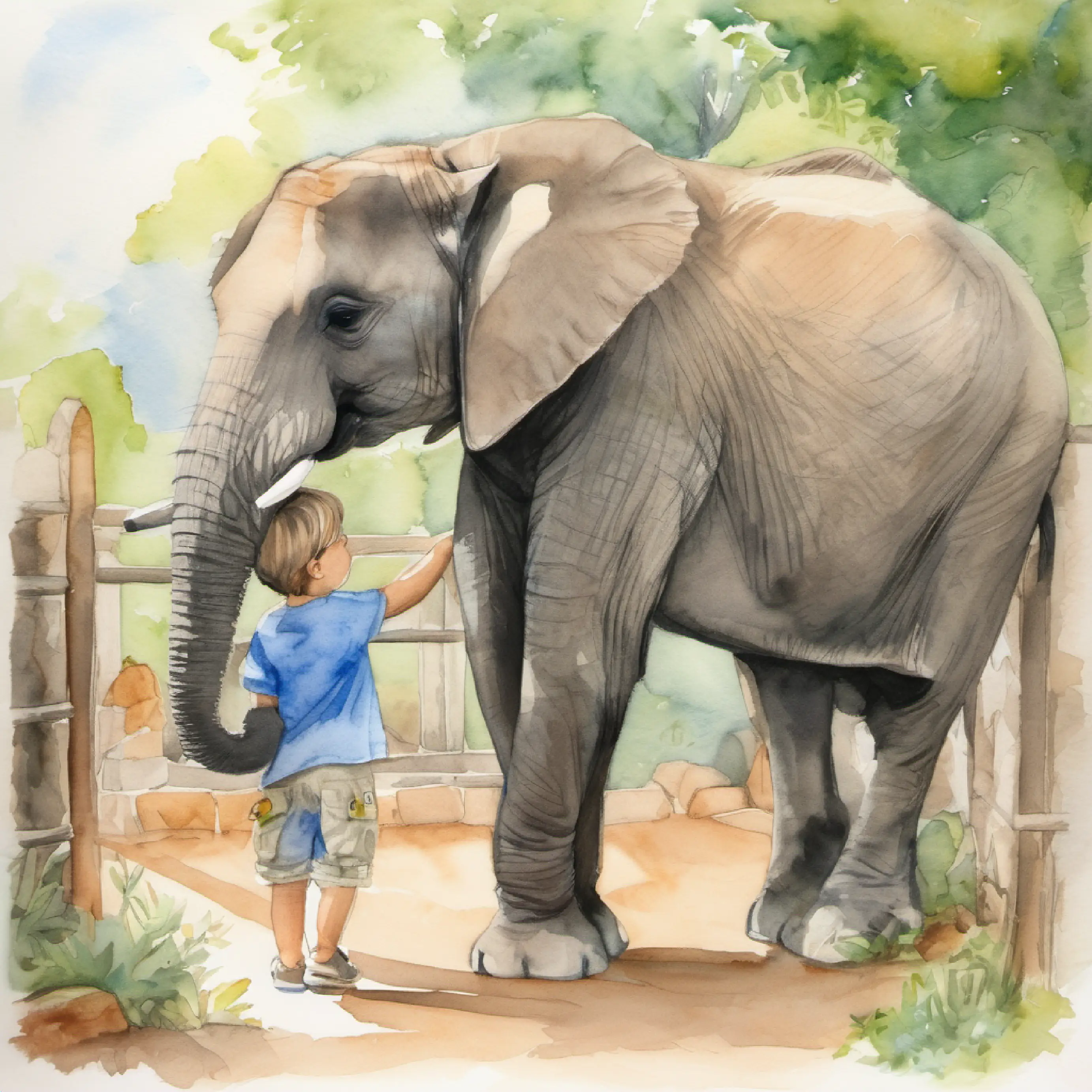 Theodore shows affection as they say goodbye to the zoo.