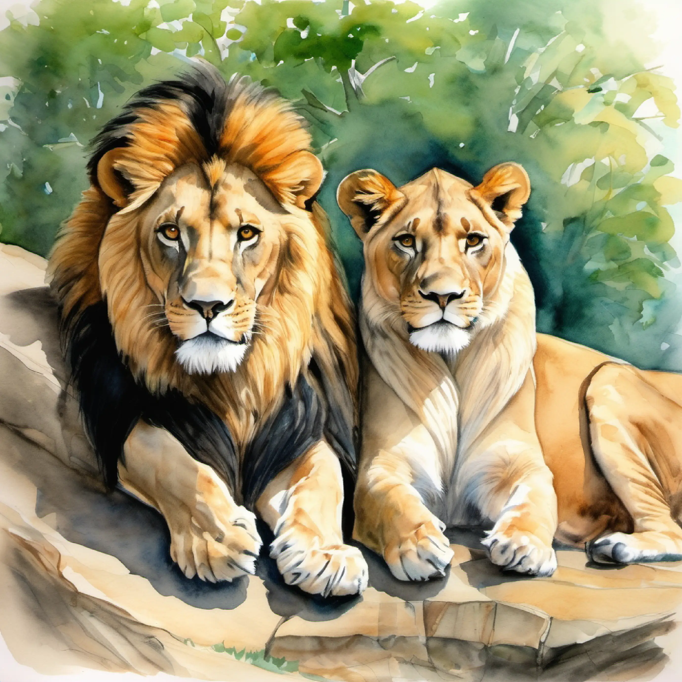 Their first zoo encounter is with the majestic lions.
