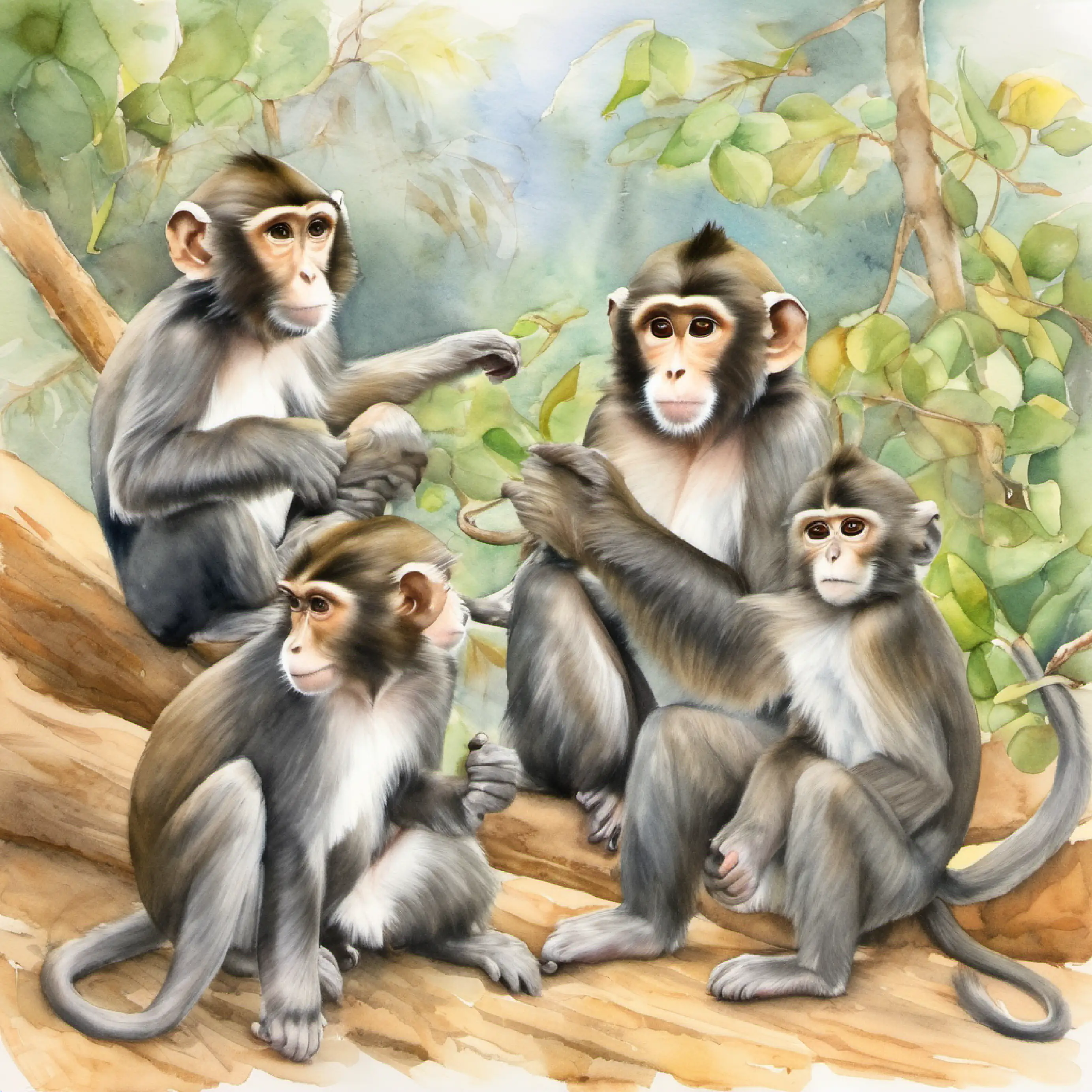 The playful monkeys make Theodore react.