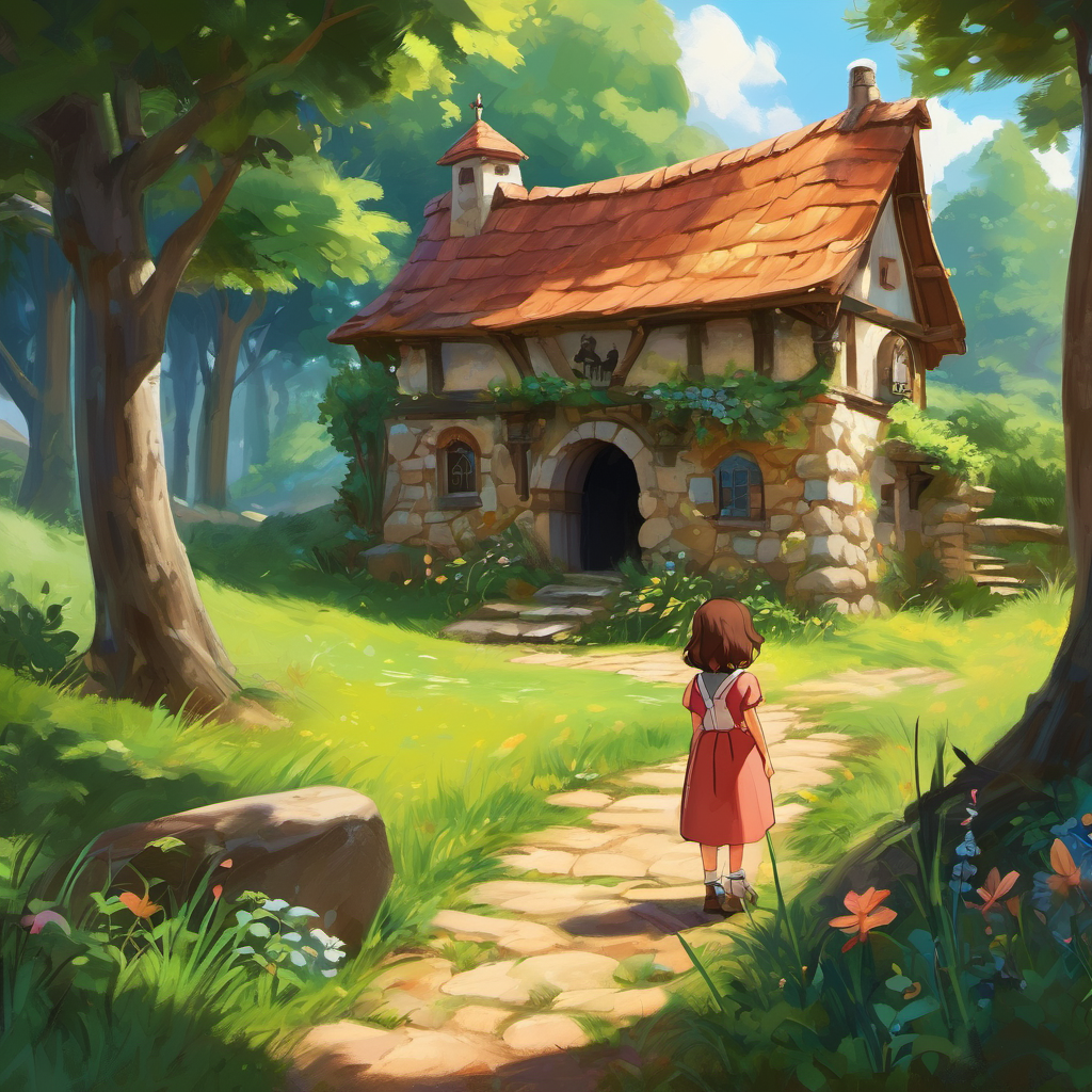 Once upon a time, in a small village, there lived a cheerful and curious young girl named Wendy. Wendy was always full of dreams and wishes, and she had a big heart that cared for everyone around her. One sunny afternoon, as Wendy was exploring the woods near her home, she stumbled upon a hidden path. Intrigued by what she might find, she followed it until she reached a magical clearing. In the middle stood a mysterious stone well. Wendy approached the well with caution and noticed an inscription at the edge that read, "Wendy's Wishing Well."