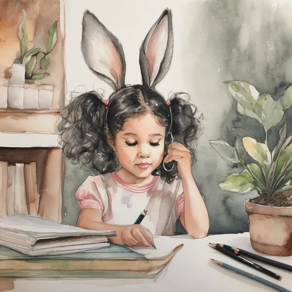 The bunny's ears perking up and showing a slight interest while Ehana offers some ideas