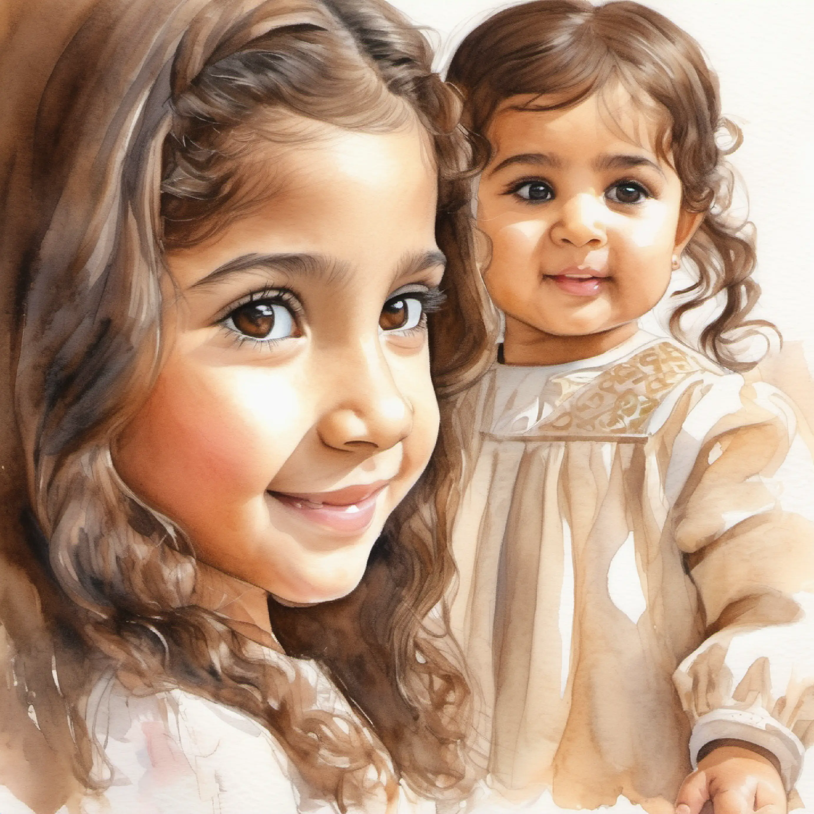 Little sister Maha (17-month-old) gives Reem a gift