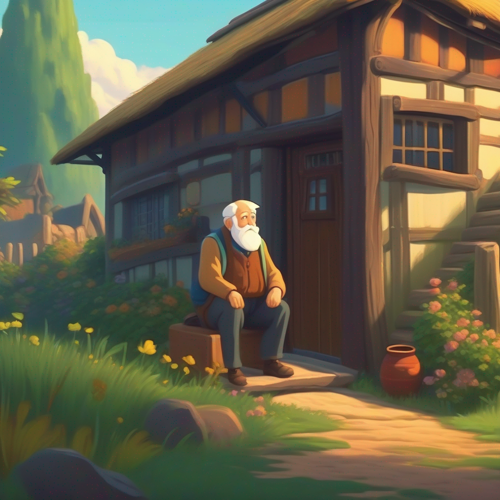 An old man in a cottage at the edge of town.