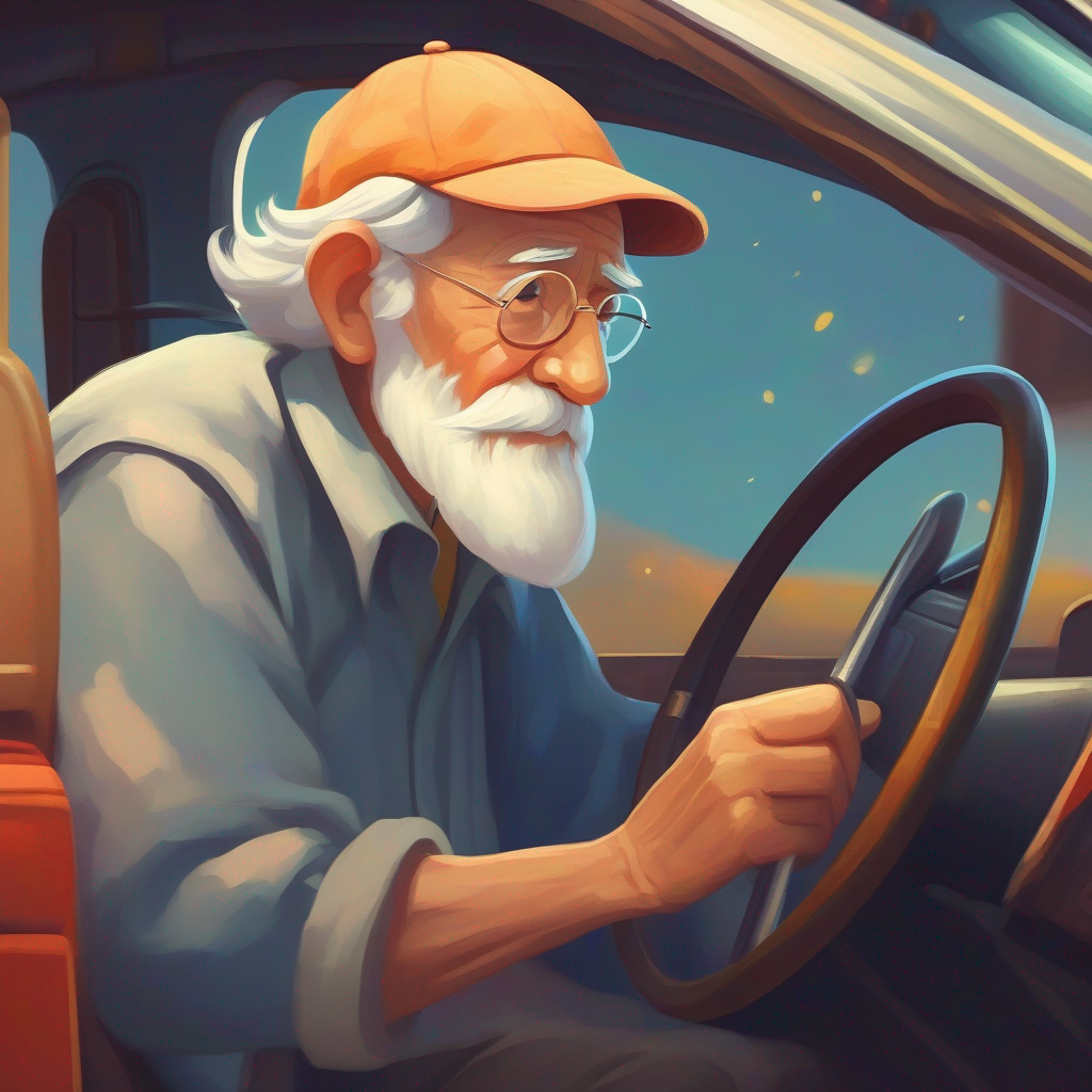 An old man with a kind heart and honesty. looking at the driver's license.