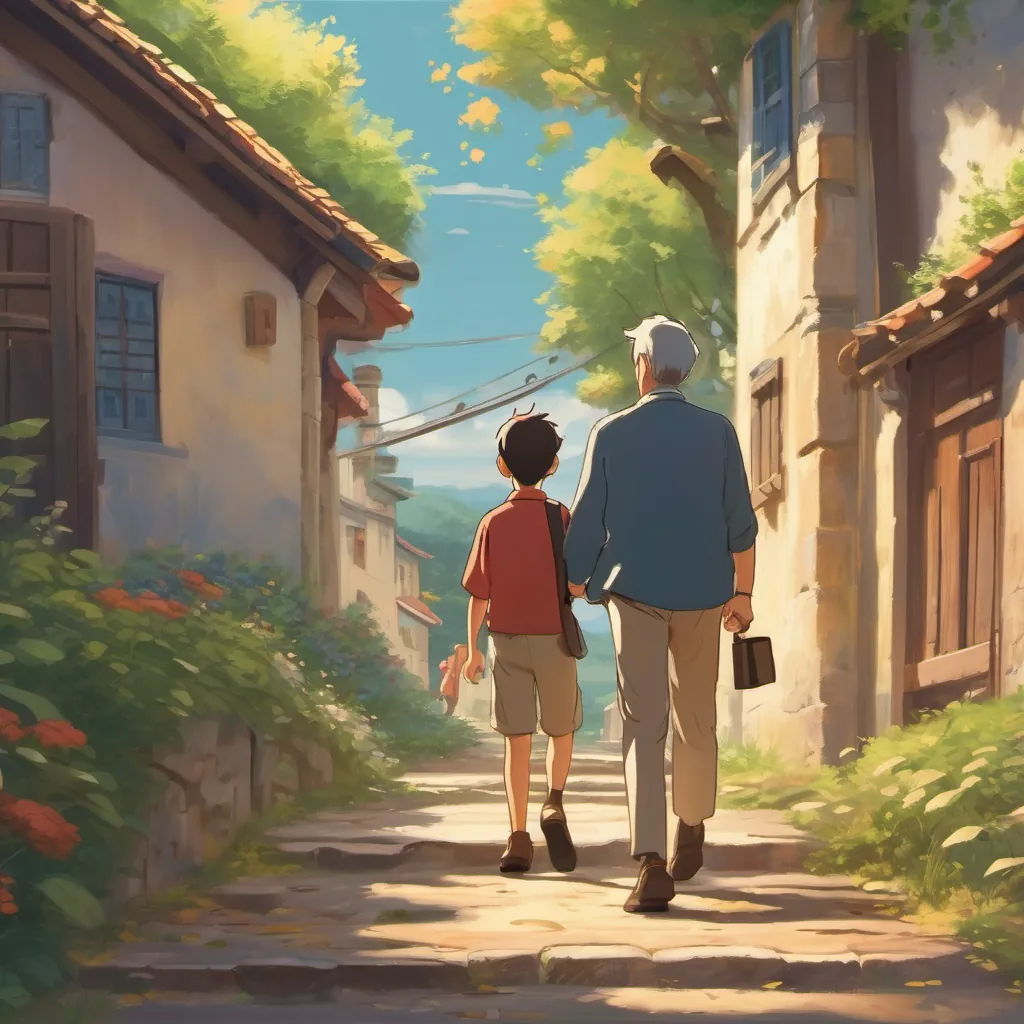 father and son walking back home with hope and smiles