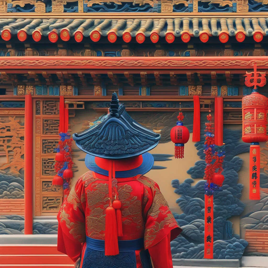 蓝色战衣、红色手套、带面罩的超级英雄胜利，城市居民庆祝，保护平安