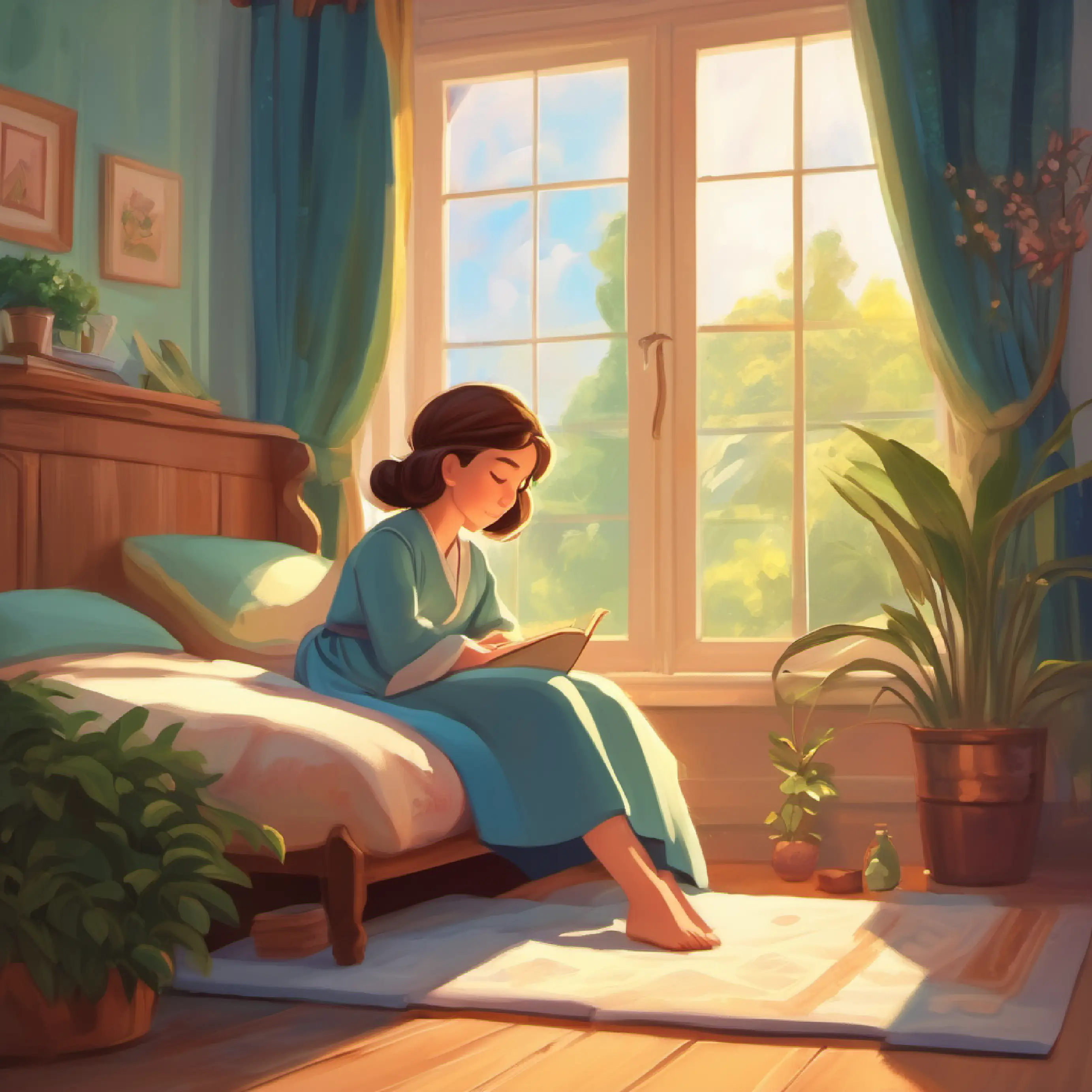 Sophie falls asleep with hope, setting the scene for her dream.