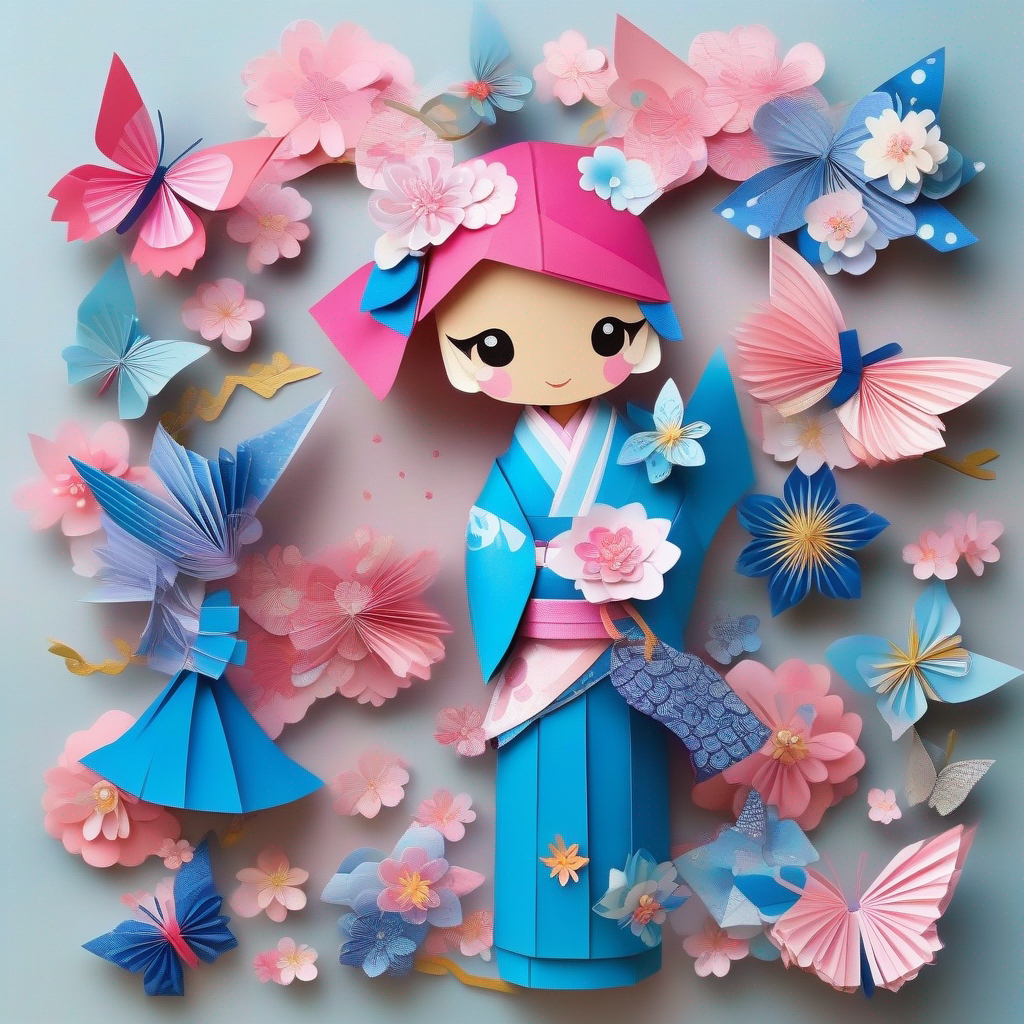 Brave and curious with a pink kimono and a flower hairpin and Kind and adventurous with a blue kimono and a butterfly ribbon encounter samurais in ancient Japan.